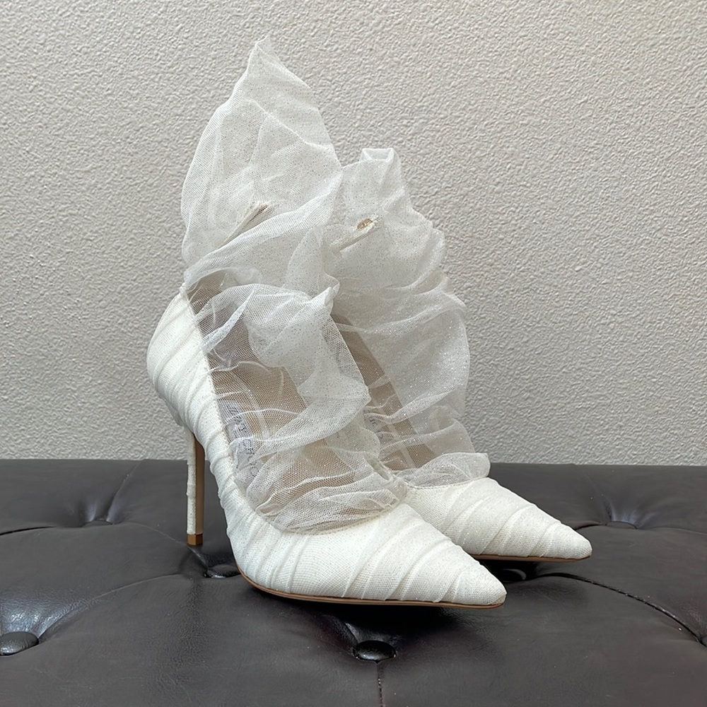 Jimmy Choo White Lavish 100 Heels